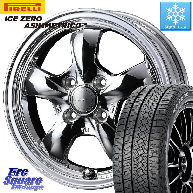 ピレリ ICE ZERO ASIMMETRICO スタッドレス ミツヤ 185/60R15 WEDS グラフト GYRAFT 5S ホイール 15インチ 15 X 5.5J +42 4穴 100 アクア 160系カローラフィールダー ヤリス GR・GS系フィット 130系ヴィッツ
