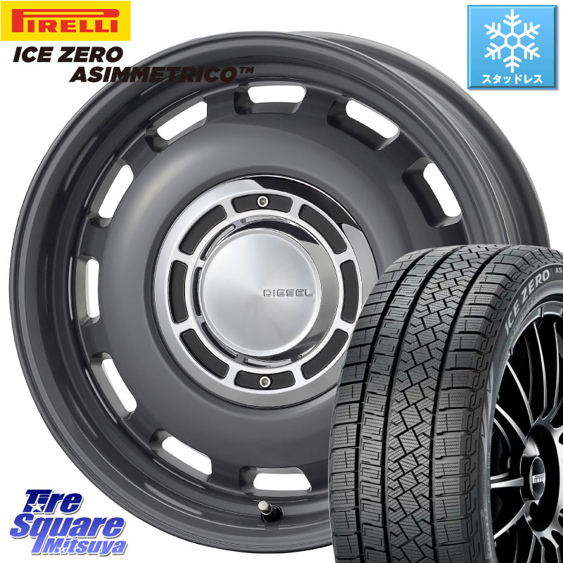 ピレリ ICE ZERO ASIMMETRICO スタッドレス ミツヤ 185/60R15 コスミック クロスブラッド DIESEL ディーゼル ホイール 15インチ 15 X 6.0J +42 5穴 100 170系シエンタ