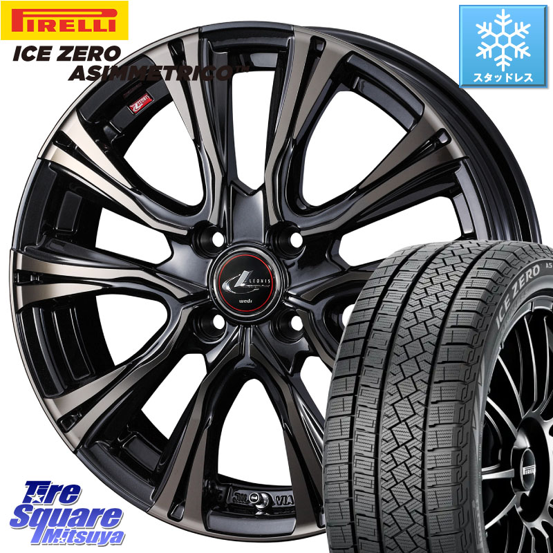 ピレリ ICE ZERO ASIMMETRICO スタッドレス ミツヤ 195/60R17 WEDS 41237 LEONIS VR ウェッズ レオニス ホイール 17インチ 17 X 6.5J +42 4穴 100 ライズ ロッキー ガソリン車 4穴