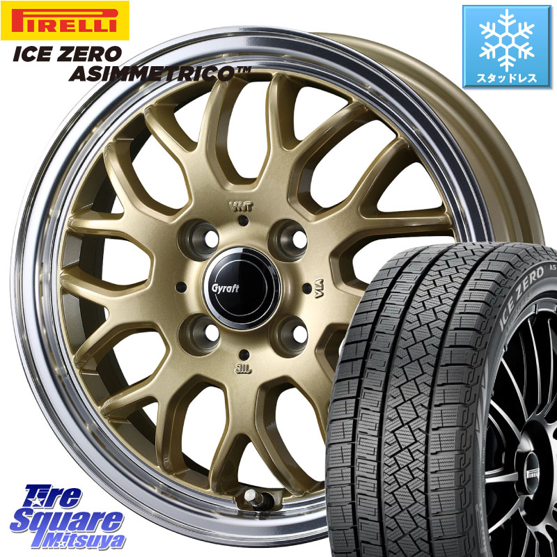 ピレリ ICE ZERO ASIMMETRICO スタッドレス ミツヤ 185/65R15 WEDS グラフト GYRAFT 9M ホイール 15インチ 15 X 5.5J +42 4穴 100 アクアクロスオーバー FITクロスター