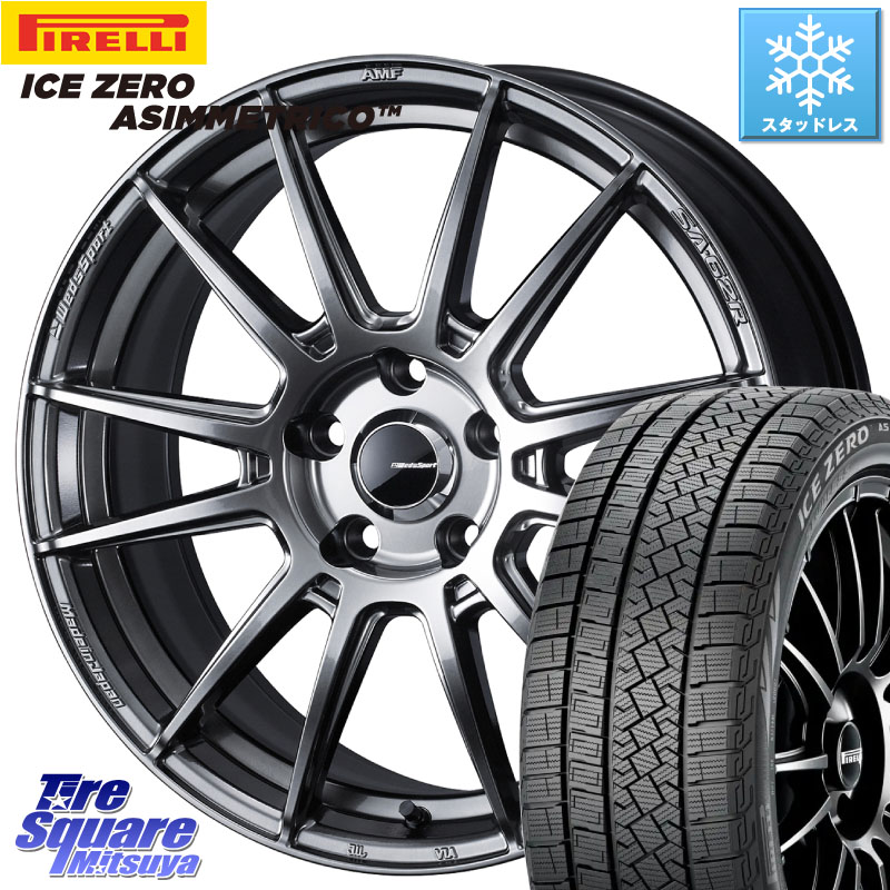 ピレリ ICE ZERO ASIMMETRICO スタッドレス ミツヤ 225/55R17 WEDS WedsSport SA-62R ホイール 17インチ 17 X 7.0J +45 5穴 100