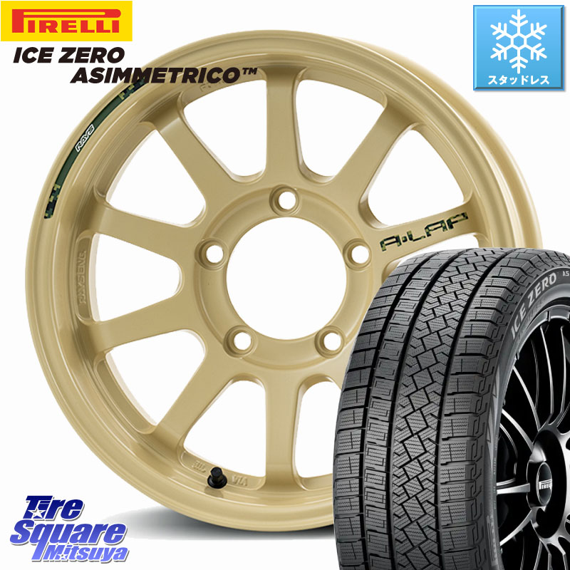 ピレリ ICE ZERO ASIMMETRICO スタッドレス ミツヤ 215/65R16 RAYS 【欠品次回10~11月】 A LAP-J DESERT EDITION 鍛造 ホイール 16インチ 16 X 5.5J +20 5穴 139.7 ジムニー専用(要オーバーフェンダー等)