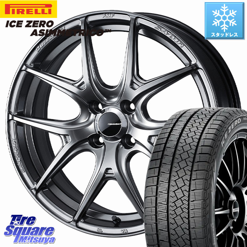 ピレリ ICE ZERO ASIMMETRICO スタッドレス ミツヤ 215/65R16 WEDS WedsSport SA-01R ホイール 16インチ ウェッズ スポーツ 16 X 6.5J +42 4穴 100