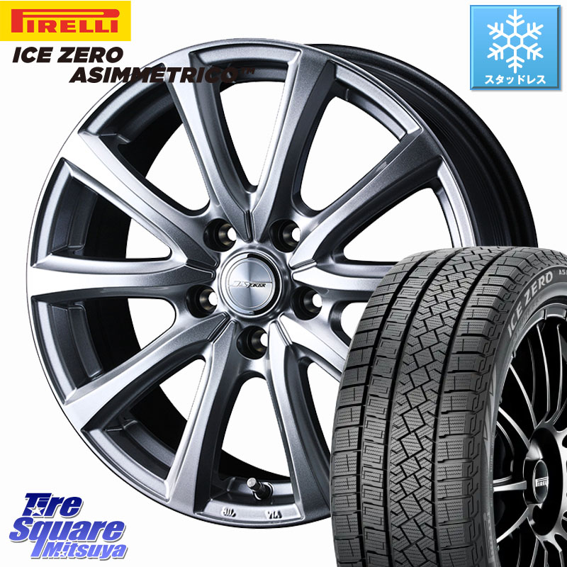 ピレリ ICE ZERO ASIMMETRICO スタッドレス ミツヤ 195/60R17 WEDS JOKER SMASH 平座仕様(レクサス・トヨタ専用) ホイール 17インチ ジョーカースマッシュ 17 X 6.5J +39 5穴 114.3 60系プリウス