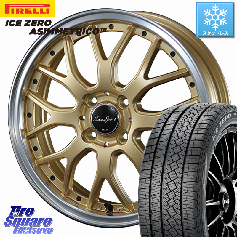 ピレリ ICE ZERO ASIMMETRICO スタッドレス ミツヤ 185/60R15 BLEST EuroSport Type815 ホイール 15インチ 15 X 5.5J +42 4穴 100 アクア 160系カローラフィールダー ヤリス GR・GS系フィット 130系ヴィッツ