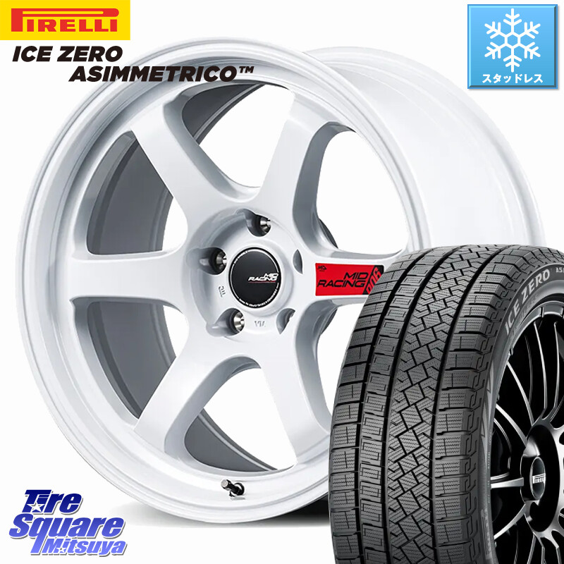 ピレリ ICE ZERO ASIMMETRICO スタッドレス ミツヤ 225/40R18MANARAY MID RACING R06 ホイール 18インチ 18X7.5J 48 5穴 100 カローラスポーツ 50系プリウス BRZ/86/GR86 CT レクサス GR 86 ハチロク 86 ハチロク|タイヤスクエアミツヤ