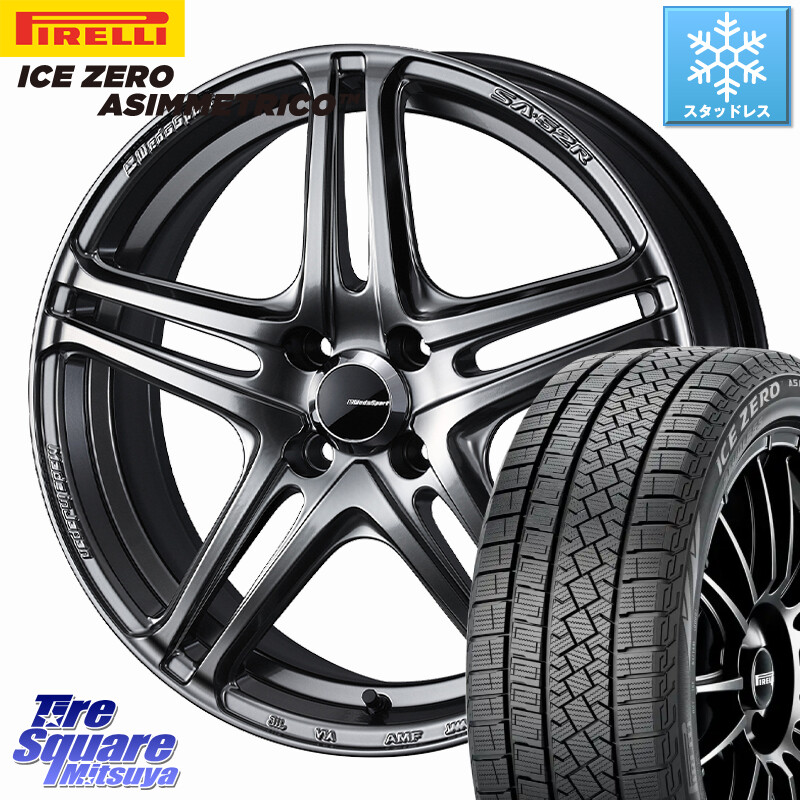 ピレリ ICE ZERO ASIMMETRICO スタッドレス ミツヤ 205/50R17WEDS WedsSport SA-52R SA52R ウェッズ スポーツ ホイール 17インチ 17X6.5J 42 4穴 100 E13オーラ|タイヤスクエアミツヤ