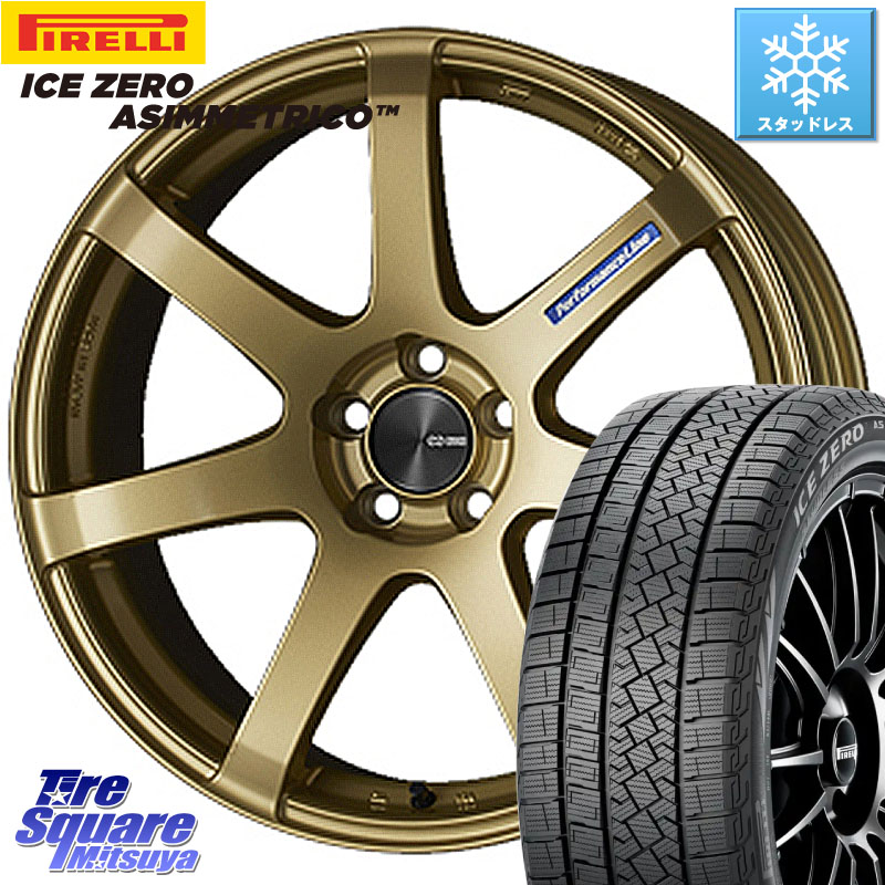 ピレリ ICE ZERO ASIMMETRICO スタッドレス ミツヤ 215/55R18 ENKEI エンケイ PerformanceLine PF07 -COLORS- 18 X 7.5J +48 5穴 114.3 CX-30 MX-30