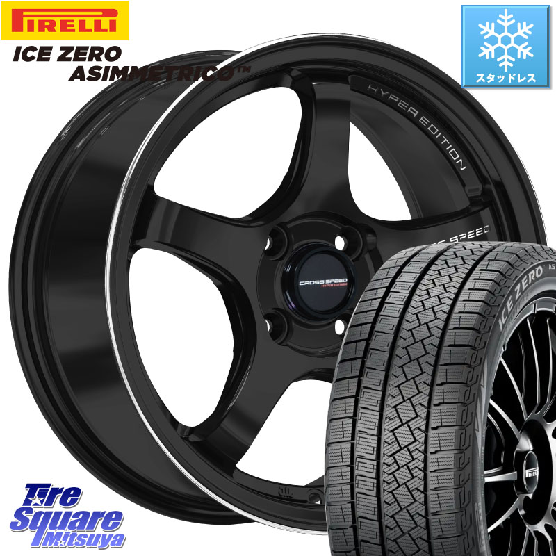 ピレリ ICE ZERO ASIMMETRICO スタッドレス ミツヤ 215/65R16 HotStuff クロススピード CR5 CR-5 軽量 BK ホイール 16インチ 16 X 6.0J +45 4穴 100