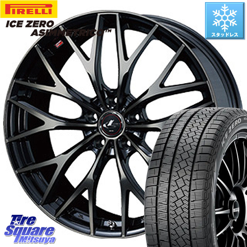 ピレリ ICE ZERO ASIMMETRICO スタッドレス ミツヤ 215/55R18 WEDS 37441 レオニス MX ウェッズ Leonis ホイール 18インチ 18 X 8.0J +42 5穴 114.3