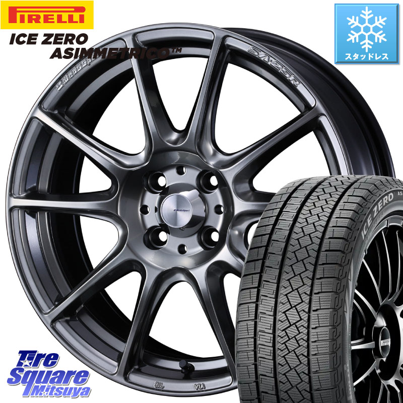 ピレリ ICE ZERO ASIMMETRICO スタッドレス ミツヤ 215/65R16 WEDS SA-25R PSB ウェッズ スポーツ ホイール 16インチ 16 X 6.5J +38 4穴 100 91,471円