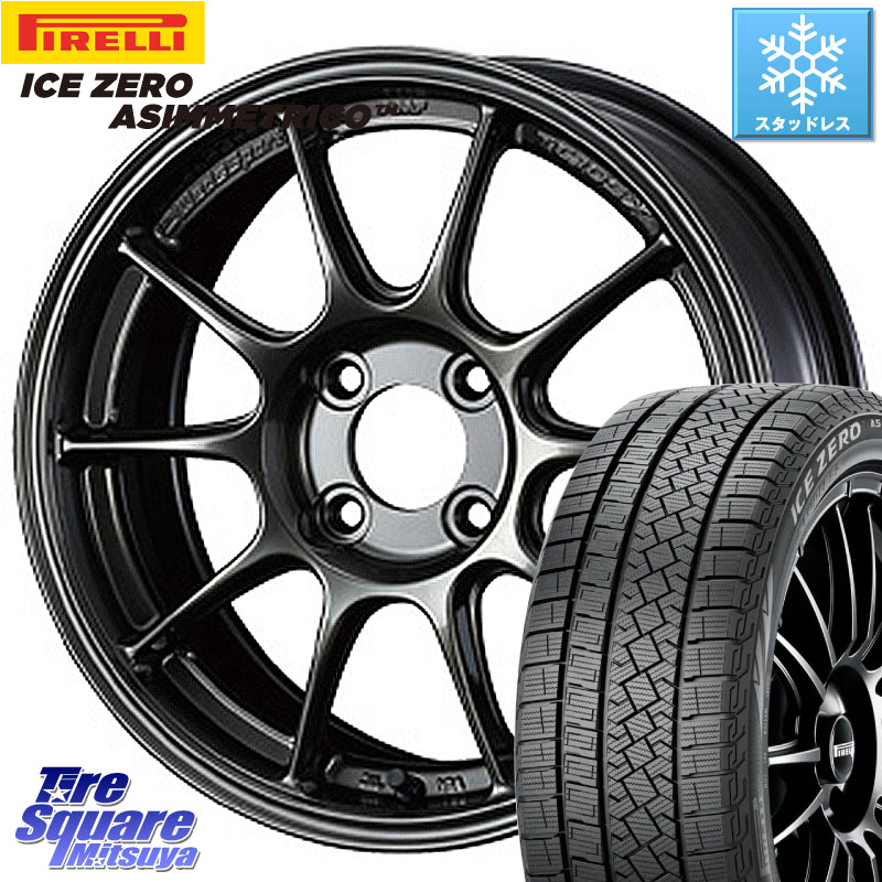 ピレリ ICE ZERO ASIMMETRICO スタッドレス ミツヤ 205/55R16 WEDS 73572 TC105X EJ ウェッズ スポーツ ホイール 16インチ 16 X 7.0J +43 4穴 100 E13オーラ