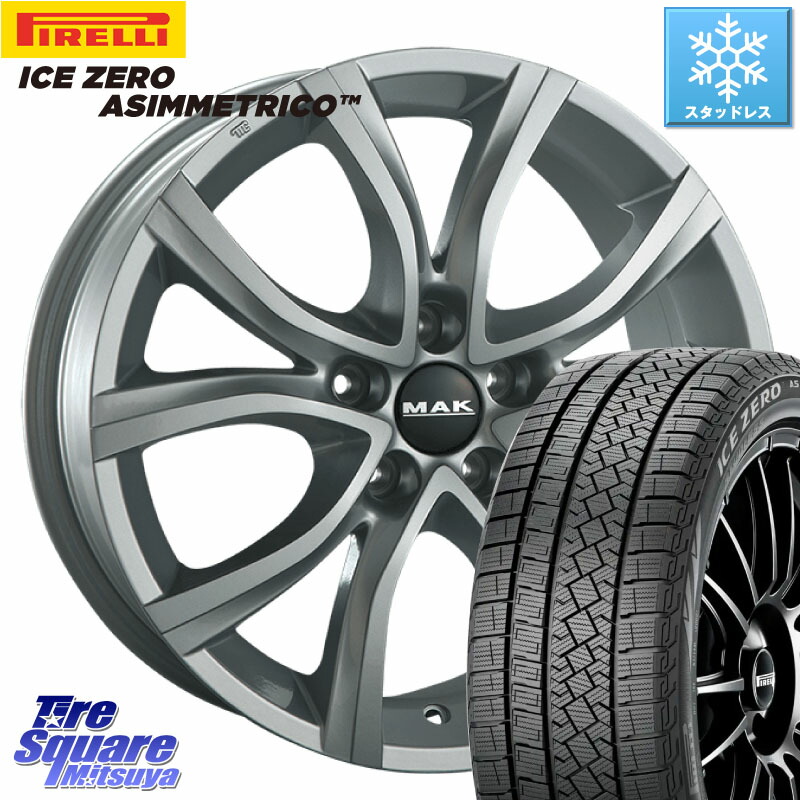 ピレリ ICE ZERO ASIMMETRICO 96H XL スタッドレス ミツヤ 205/60R16 阿部商会 MAK ANTIBES ホイール 16インチ 16 X 7.0J(CITROEN BERLINGO YH01) +45 5穴 108 シトロエン ベルランゴ K9CYH01系 フィアット ドブロ Doblo