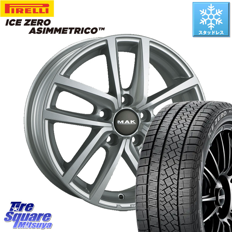 ピレリ ICE ZERO ASIMMETRICO スタッドレス ミツヤ 215/55R17 阿部商会 MAK DRESDEN ホイール 17インチ 17 X 7.0J(VW TROC A1D) +48 5穴 112 フォルクスワーゲン T-ROC