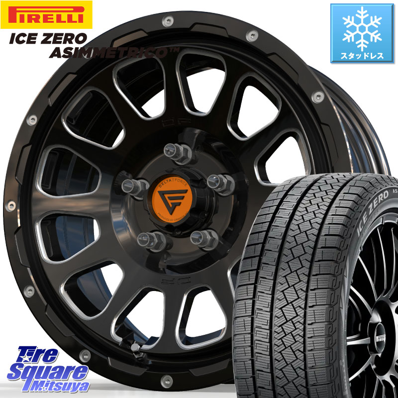 ピレリ ICE ZERO ASIMMETRICO スタッドレス ミツヤ 215/60R16 DELTA FORCE デルタフォース オーバル 16インチ 16 X 7.0J +35 5穴 114.3