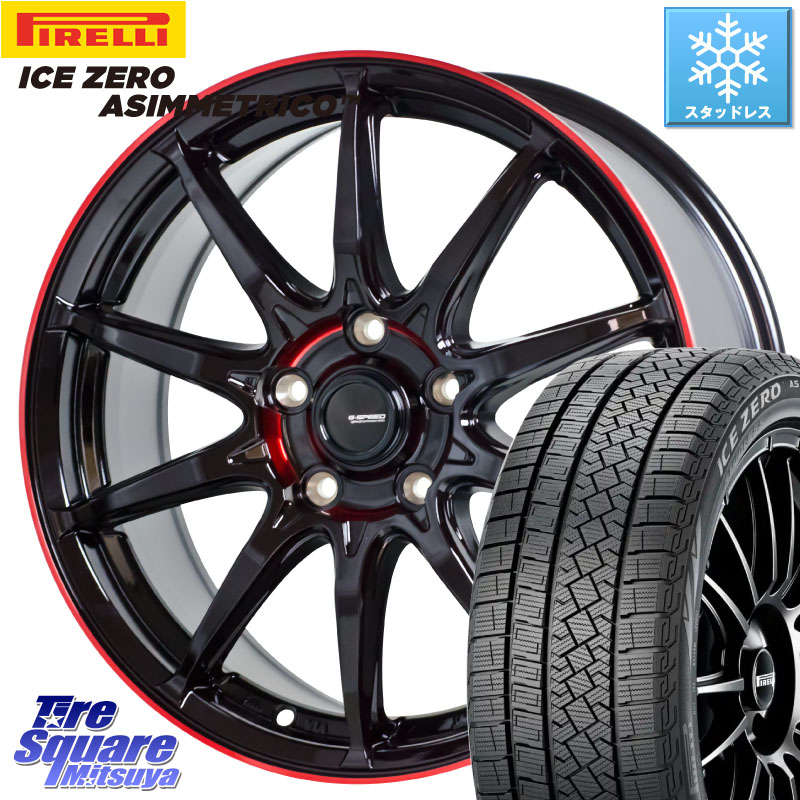 ピレリ ICE ZERO ASIMMETRICO スタッドレス ミツヤ 205/55R17 HotStuff 軽量設計 G.SPEED P-05R P05R RED ホイール 17インチ 17 X 7.0J +38 5穴 114.3 90系ノア ヴォクシー RP6～8ステップワゴン