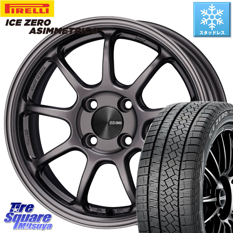ピレリ ICE ZERO ASIMMETRICO スタッドレス ミツヤ 185/65R15 ENKEI PerformanceLine PF09 ホイール 4本 15インチ 15 X 6.0J +42 4穴 100 アクアクロスオーバー FITクロスター