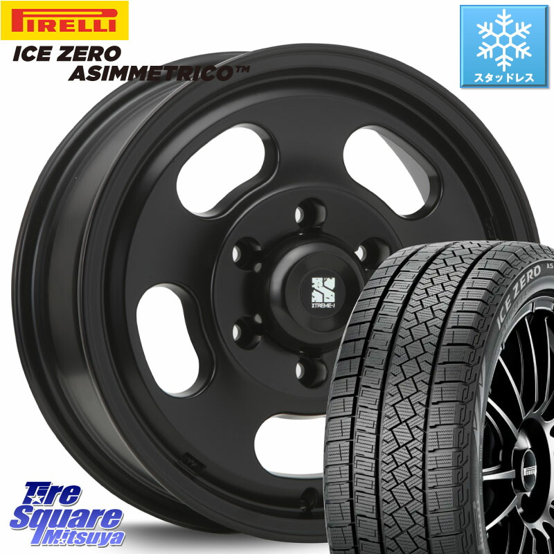 ピレリ ICE ZERO ASIMMETRICO スタッドレス ミツヤ 215/60R16 MLJ XTREME-J D SLOT D-SLOT Dスロット サテンブラック ホイール 4本 16インチ 16 X 6.5J +25 6穴 139.7