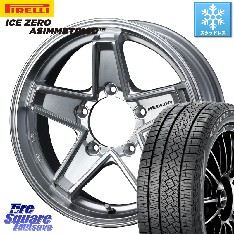 ピレリ ICE ZERO ASIMMETRICO スタッドレス ミツヤ 215/65R16 WEDS KEELER TACTICS シルバー ホイール 4本 16インチ キーラー タクティクス 16 X 5.5J +22 5穴 139.7 ジムニー専用(要オーバーフェンダー等)