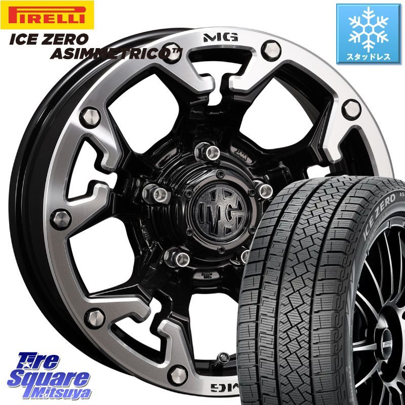 ピレリ ICE ZERO ASIMMETRICO スタッドレス ミツヤ 215/65R16 CRIMSON クリムソン GOLEM インセット-5 ゴーレム 16インチ 16 X 6.0J +0 5穴 139.7 ジムニー専用(要オーバーフェンダー等) ジムニ－シエラ・ノマド(カスタム)