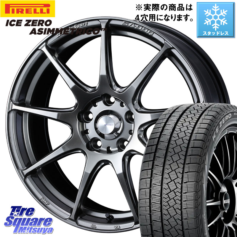ピレリ ICE ZERO ASIMMETRICO スタッドレス ミツヤ 215/65R16 WEDS ウェッズ スポーツ SA99R SA-99R PSB 16インチ 16 X 6.5J +42 4穴 100