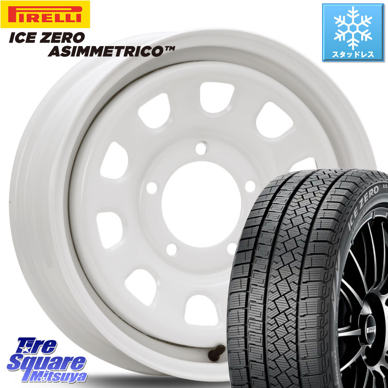 ピレリ ICE ZERO ASIMMETRICO スタッドレス ミツヤ 215/65R16 MLJ デイトナ SS DAYTONA ホワイト 16インチ 16 X 5.5J +20 5穴 139.7 ジムニー専用(要オーバーフェンダー等)