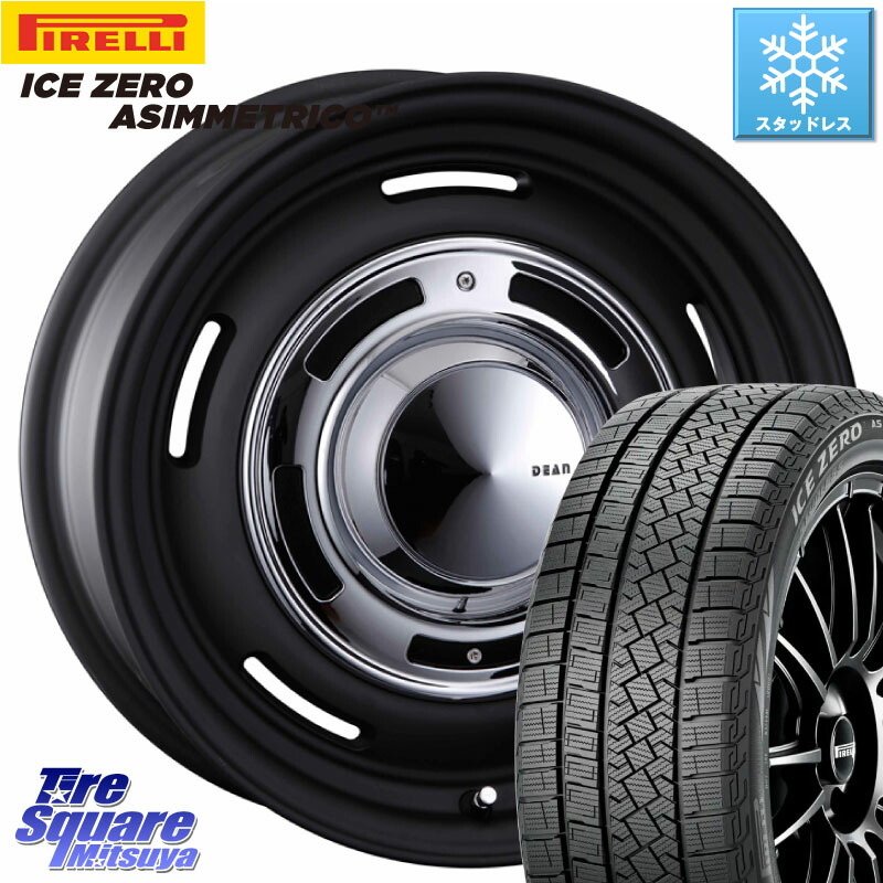 ピレリ ICE ZERO ASIMMETRICO スタッドレス ミツヤ 205/55R17 CRIMSON ディーン クロスカントリー ブラック 17インチ 17 X 7.0J(BMW F45 F46) +47 5穴 112 BMW 2シリーズ F45 F46