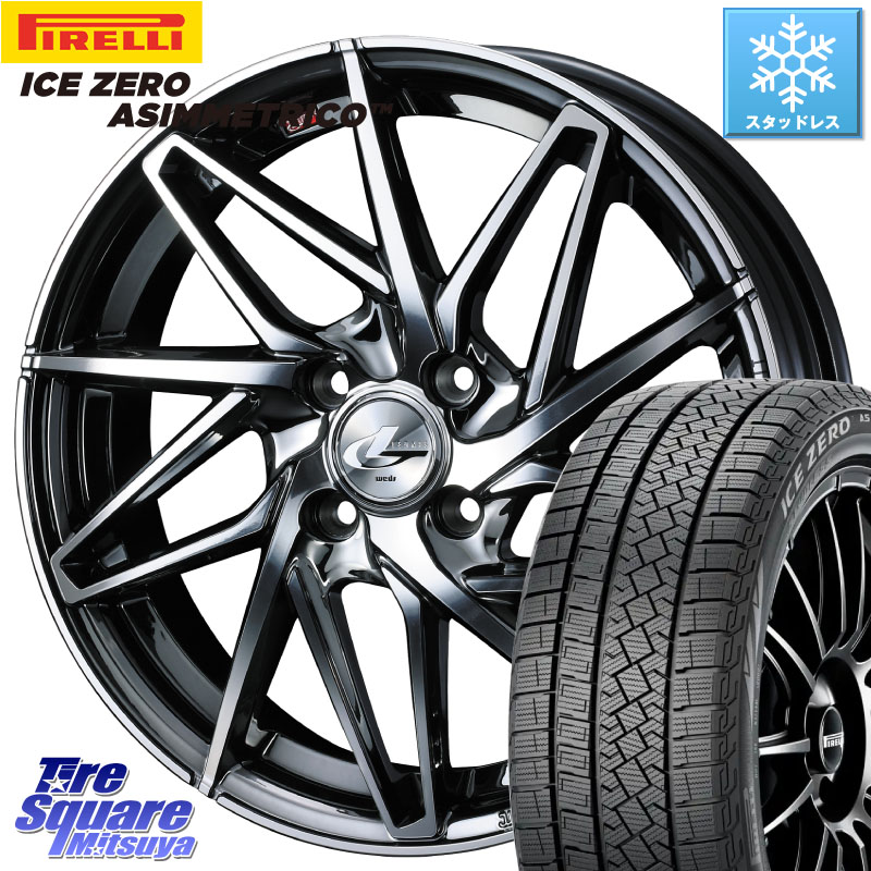 ピレリ ICE ZERO ASIMMETRICO スタッドレス ミツヤ 195/60R17 WEDS 40585 レオニス LEONIS IT 17インチ 17 X 6.5J +42 4穴 100 ライズ ロッキー ガソリン車 4穴