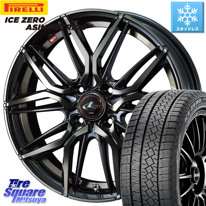 ピレリ ICE ZERO ASIMMETRICO スタッドレス ミツヤ 195/60R17 WEDS 40799 レオニス LEONIS LM PBMCTI 17インチ 17 X 6.5J +42 4穴 100 ライズ ロッキー ガソリン車 4穴