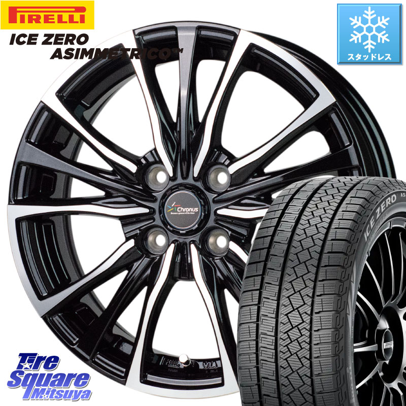 ピレリ ICE ZERO ASIMMETRICO スタッドレス ミツヤ 215/65R16 HotStuff Chronus クロノス CH-110 CH110 ホイール 16インチ 16 X 6.0J +45 4穴 100