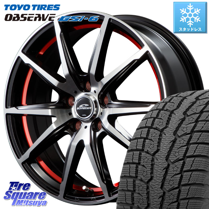 TOYO OBSERVE GSi-6 Gsi6 2024年製～ スタッドレス ミツヤ 235/65R18 MANARAY MID SCHNEIDER シュナイダー RX02 RED 18インチ 18 X 8.0J +45 5穴 114.3