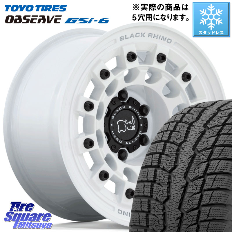 TOYO OBSERVE GSi-6 Gsi6 2024年～2025年製 スタッドレス ミツヤ 225/60R17 BLACK RHINO FUJI フジ ホイール 17インチ ブラックライノ 17 X 8.0J +38 5穴 114.3 30系アルファード 30系ヴェルファイア
