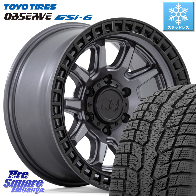TOYO OBSERVE GSi-6 Gsi6 2024年～2025年製 スタッドレス ミツヤ 265/65R17BLACK RHINO CALICO カリコ ガンメタ ホイール 17インチ ブラックライノ 17X8.5J 0 6穴 139.7 トライトン ランドクルーザー プラド カスタムサイズ｜タイヤスクエアミツヤ
