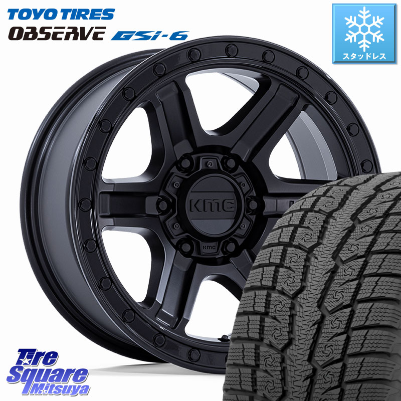 TOYO OBSERVE GSi-6 Gsi6 2024年～2025年製 スタッドレス ミツヤ 265/65R17 KMC KM551 OUTRUN Black ホイール 17インチ 17 X 8.5J +18 6穴 139.7 トライトンGSR