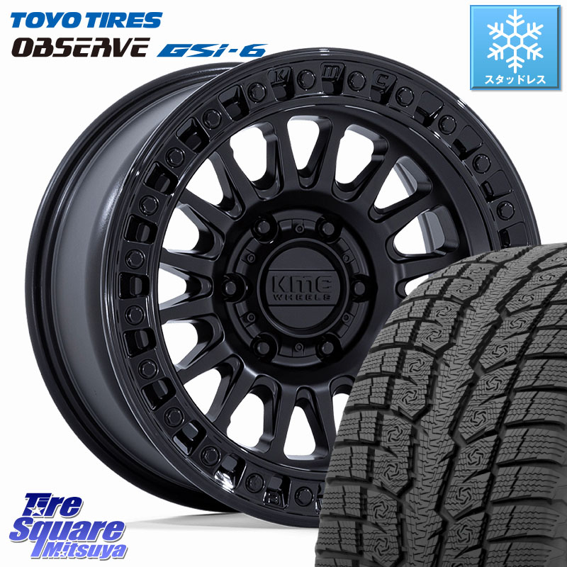 TOYO OBSERVE GSi-6 Gsi6 2024年～2025年製 スタッドレス ミツヤ 265/65R17 KMC KM552 IMS ブラック ※インセット-10 ホイール 17インチ 17 X 8.5J +0 6穴 139.7