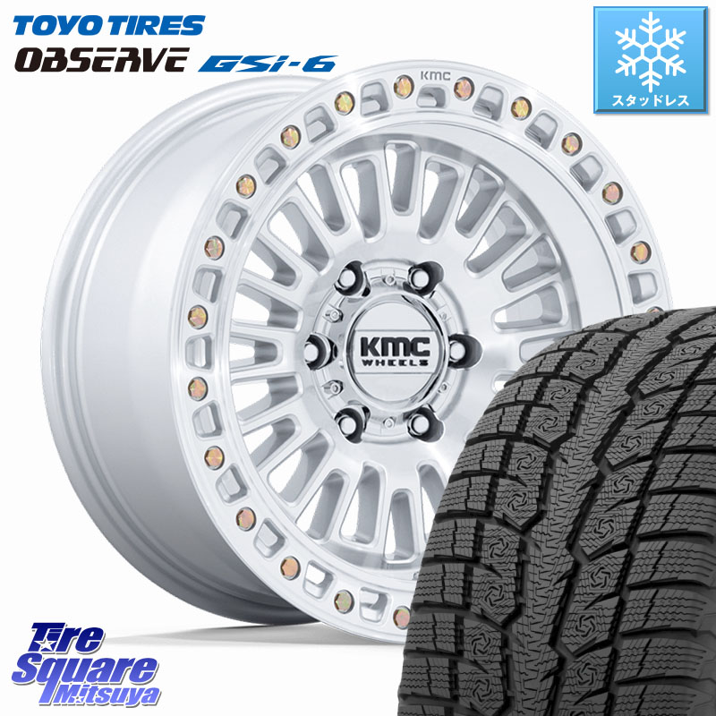 TOYO OBSERVE GSi-6 Gsi6 2024年～2025年製 スタッドレス ミツヤ 265/65R17 KMC KM554 AZTEC ホイール 17インチ 17 X 8.5J +25 6穴 139.7 150系ランドクルーザープラド トライトンGSR