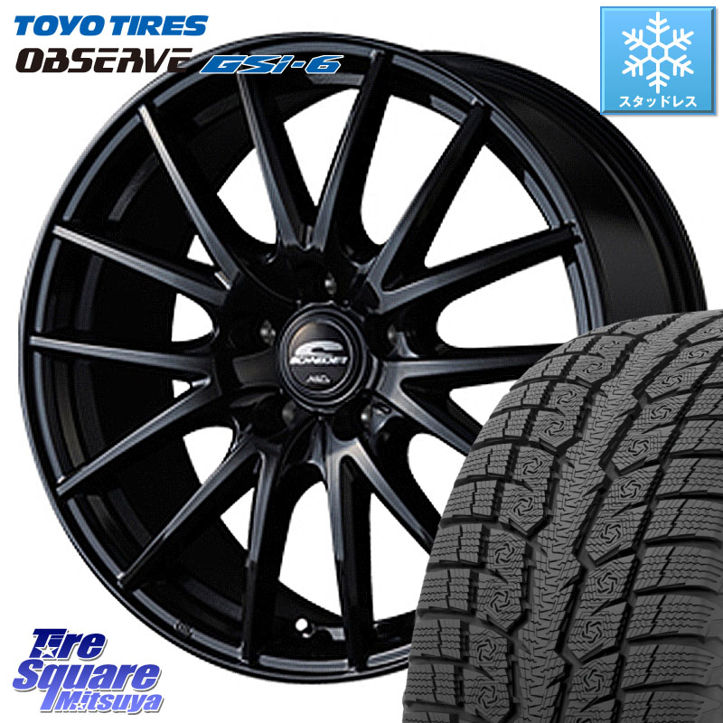 TOYO OBSERVE GSi-6 Gsi6 2024年～2025年製 スタッドレス ミツヤ 225/60R17 MANARAY MID SCHNEIDER SQ27 ブラック ホイール 17インチ 17 X 7.0J +38 5穴 114.3 30系アルファード 30系ヴェルファイア デリカD:5 SL系フォレスター