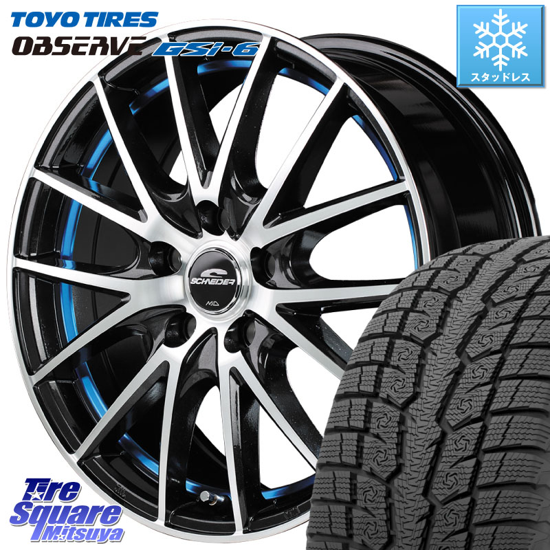 TOYO OBSERVE GSi-6 Gsi6 2024年～2025年製 スタッドレス ミツヤ 225/60R17 MANARAY MID SCHNEIDER シュナイダー RX27 RX-27 ホイール 4本 17インチ 17 X 7.0J +48 5穴 114.3 E52エルグランド ZR-V レヴォーグレイバック SL系フォレスター SK系フォレスター