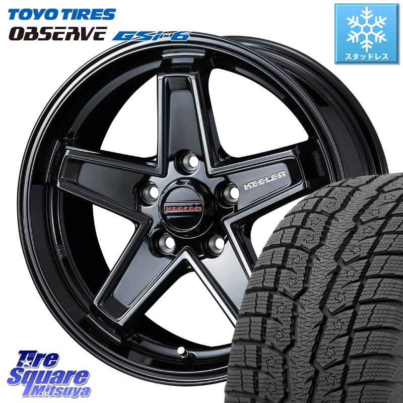 TOYO OBSERVE GSi-6 Gsi6 2024年～2025年製 スタッドレス ミツヤ 225/60R17 WEDS KEELER TACTICS ブラック ホイール 4本 17インチ キーラー タクティクス 17 X 7.0J +38 5穴 114.3 30系アルファード 30系ヴェルファイア デリカD:5 SL系フォレスター