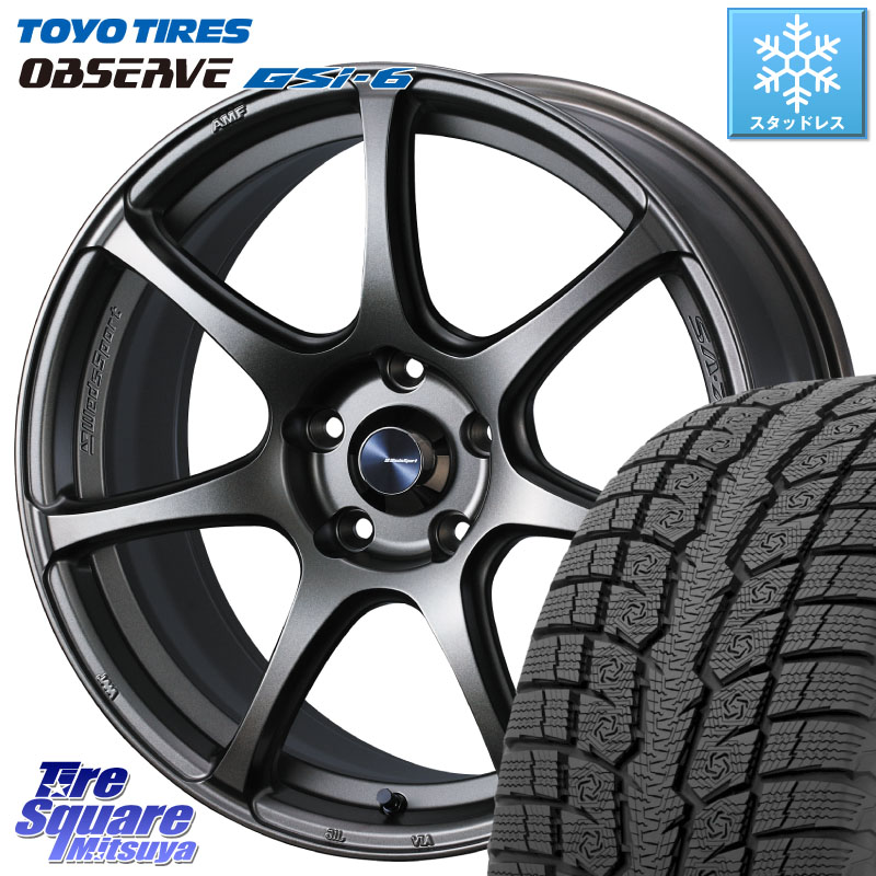 TOYO OBSERVE GSi-6 Gsi6 2024年~2025年製 スタッドレス ミツヤ 225/60R17WEDS WedsSport SA-75R SA75R ウェッズ スポーツ ホイール 17インチ 17X7.5J 48 5穴 100 レガシー レガシィ アウトバック|タイヤスクエアミツヤ
