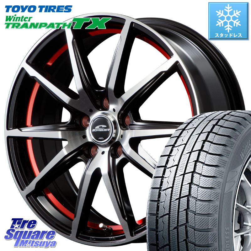 TOYO WINTERTRANPATH TX 2024~2025年製 ウィンター トランパス TX スタッドレス ミツヤ 225/50R18 MANARAY MID SCHNEIDER シュナイダー RX02 RED 18インチ 18 X 8.0J +45 5穴 114.3 50系エスティマ 10系カローラクロス MAZDA6 10系アルファード