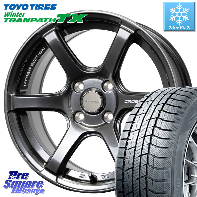 TOYO WINTERTRANPATH TX 2024~2025年製 ウィンター トランパス TX スタッドレス ミツヤ 165/55R15 HotStuff クロススピード RS6 軽量ホイール 15インチ 15 X 5.5J +43 4穴 100