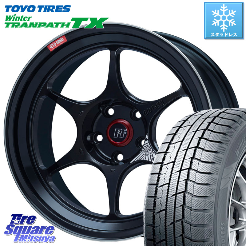 TOYO WINTERTRANPATH TX 2024~2025年製 ウィンター トランパス TX スタッドレス ミツヤ 215/50R18 ENKEI エンケイ PerformanceLine PF06 BK ホイール 18インチ 18 X 7.5J +48 5穴 100