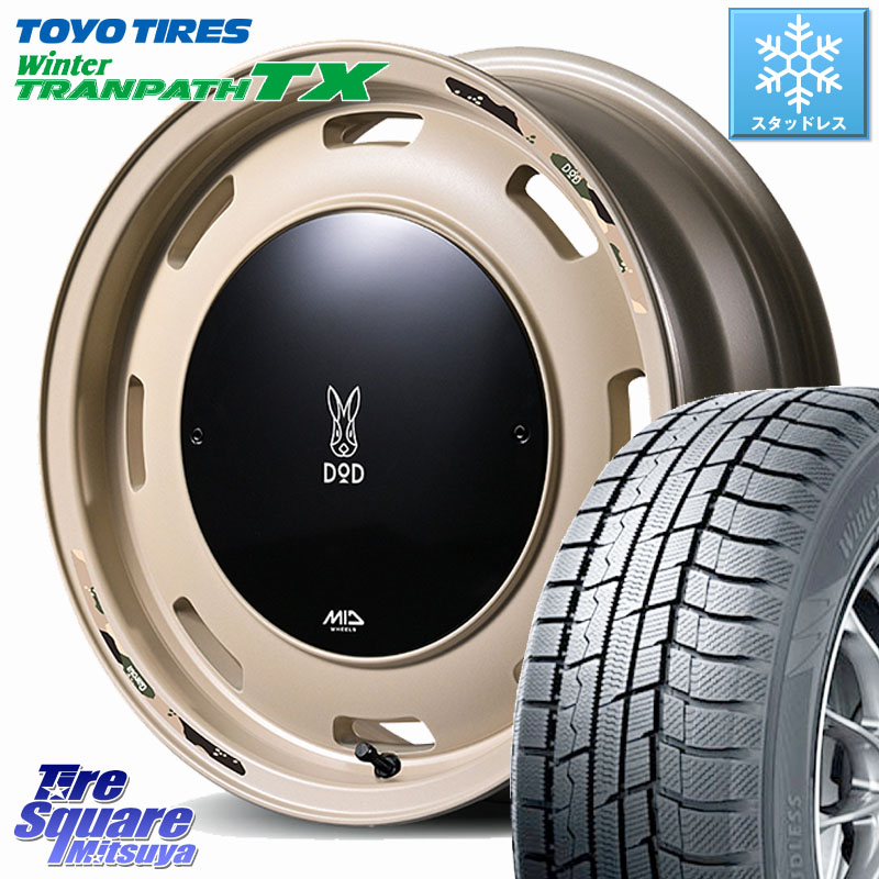 TOYO WINTERTRANPATH TX 2024~2025年製 ウィンター トランパス TX スタッドレス ミツヤ 165/65R14 MANARAY MID x DOD ウシャリントバリ ホイール 14インチ 14 X 4.5J +45 4穴 100 デリカミニ4WD キャスト[アクティバ] ハスラー ピクシスジョイ[Cグレード] ハイゼット ア