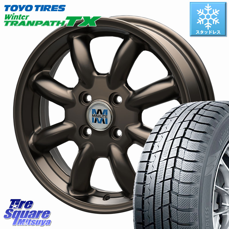 TOYO WINTERTRANPATH TX 2024~2025年製 ウィンター トランパス TX スタッドレス ミツヤ 165/55R15 KOSEI MINILITE ブロンズ ホイール 15インチ ミニライト 15 X 4.5J +45 4穴 100 デリカミニ2WD タント スペーシア サクラ