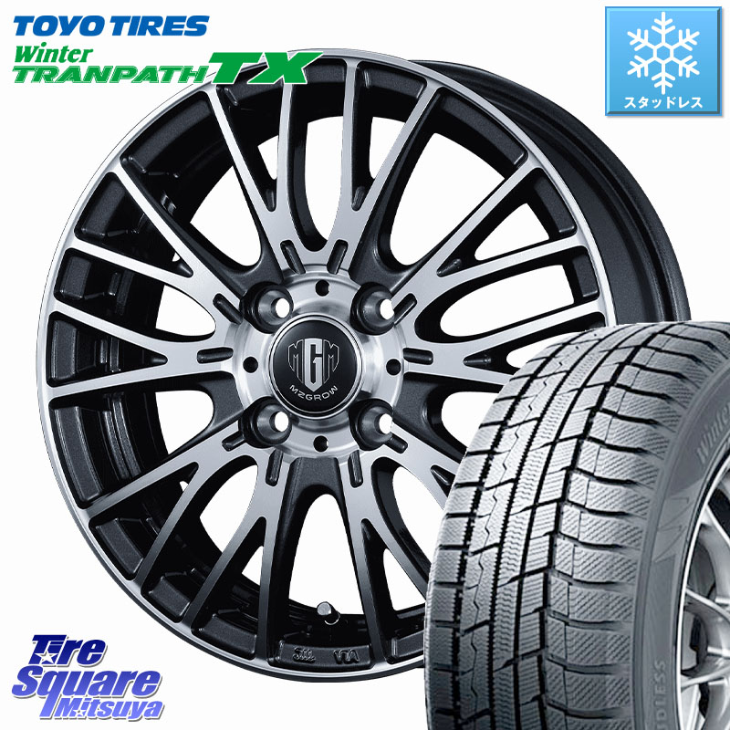 TOYO WINTERTRANPATH TX 2024~2025年製 ウィンター トランパス TX スタッドレス ミツヤ 195/65R15 KOSEI MZ-GROW VM25R ホイール 15インチ 15 X 5.5J +42 4穴 100 E13オーラ