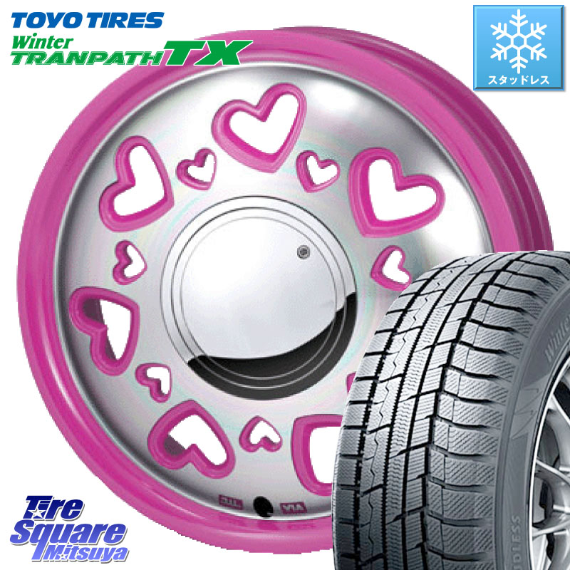TOYO WINTERTRANPATH TX 2024~2025年製 ウィンター トランパス TX スタッドレス ミツヤ 165/65R14 MONZA K Quty キューティー ホイール 14インチ 14 X 4.5J +43 4穴 100 キャスト[アクティバ] ピクシスジョイ[Cグレード] ハイゼット アゲトラCustom車用※軽自動車専用ホ