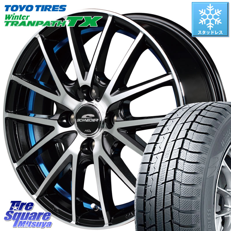 TOYO WINTERTRANPATH TX 2024~2025年製 ウィンター トランパス TX スタッドレス ミツヤ 165/55R15 MANARAY MID SCHNEIDER シュナイダー RX27 RX-27 ホイール 4本 15インチ 15 X 5.5J +43 4穴 100