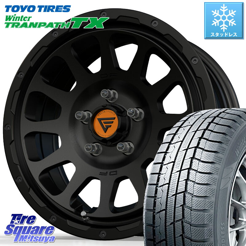 TOYO WINTERTRANPATH TX 2024~2025年製 ウィンター トランパス TX スタッドレス ミツヤ 96Q XL 205/60R16 DELTA FORCE デルタフォース オーバル BK 16インチ ホイール 16 X 7.0J +35 5穴 114.3
