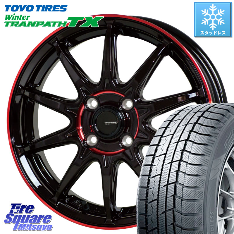 TOYO WINTERTRANPATH TX 2024~2025年製 ウィンター トランパス TX スタッドレス ミツヤ 185/65R15 HotStuff 軽量設計 G.SPEED P-05R P05R RED ホイール 15インチ 15 X 5.5J +45 4穴 100 アクアクロスオーバー FITクロスター
